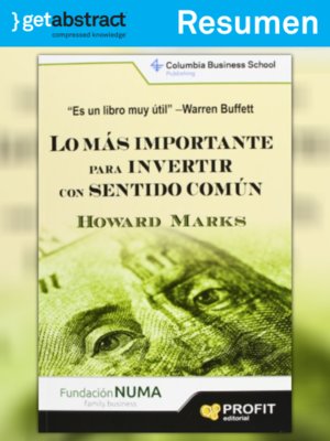 cover image of Lo más importante para invertir con sentido común (resumen)